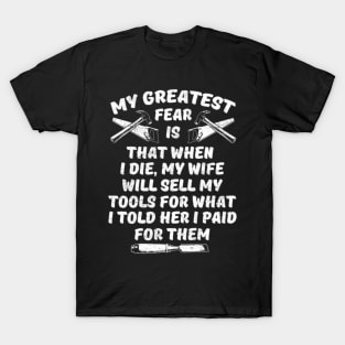 Carpenter Wife Tools Saw Hammer Chisel Funny Gift T-Shirt